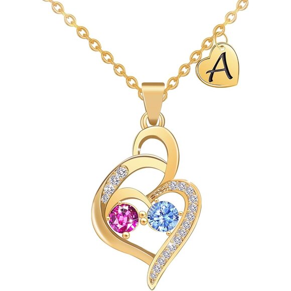 Vibrant Gold Plated Heart Initial Necklace for Women - Adjustable 15.7''+2.36'' - Picture 8 of 8